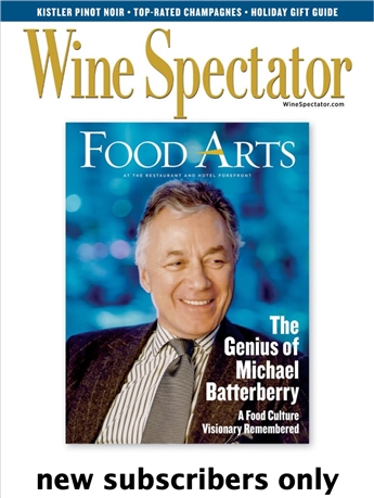 Wine Spectator takes the guesswork out of buying and enjoying wine. You'll get an exciting, insider’s view of the good life, including fine dining, wine, travel and entertainment.

Wine Spectator is not intended for or directed to persons under the age of 21. Offer available to residents of the United States only. NEW subscribers only. One subscription per household.