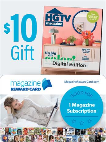 HGTV is a home lifestyle magazine that gives readers inspiring, real-life solutions for all the things that homeowners deal with every day from painting to pillows to property values in an upbeat and engaging way. Inspired by HGTV's exciting and entertaining programming, the magazine offers the value of insider advice from trusted experts, as well as the enjoyment of taking a look inside real people's homes. Unique in concept and voice,HGTV magazine is accessible, friendly and fun.

The digital version is an exact replica of the print version - same content - same design - delivered over the Internet to your desktop or mobile device.